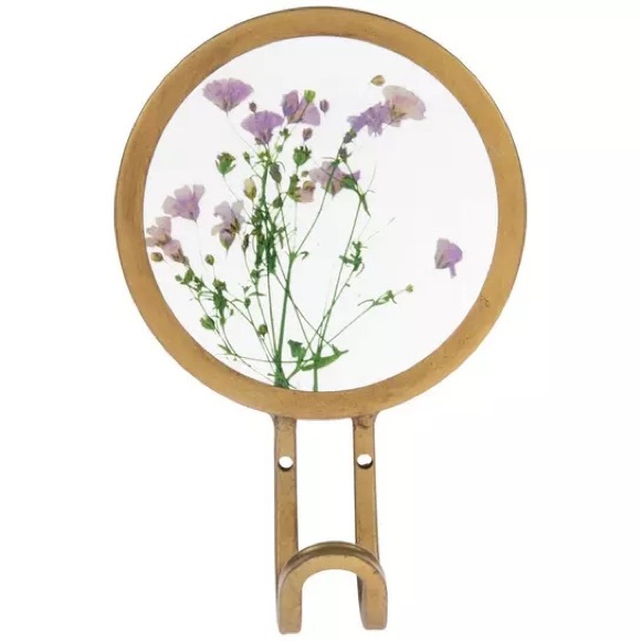 (2) Purple Flowers Metal Wall Hook - Picture 3 of 4